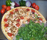 pizza with fresh ingredients